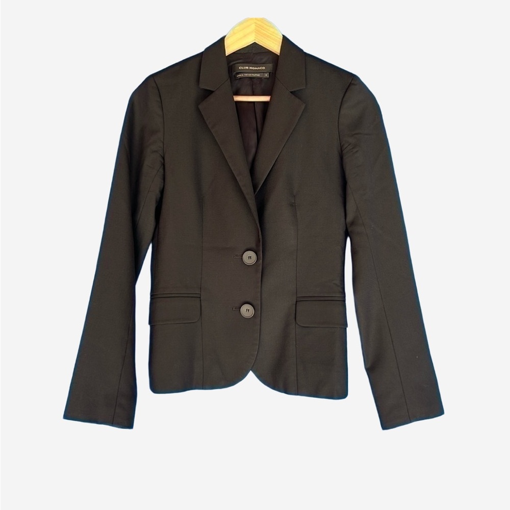 Club Monaco blazer Women’s black wool blend professional‎ office quality work